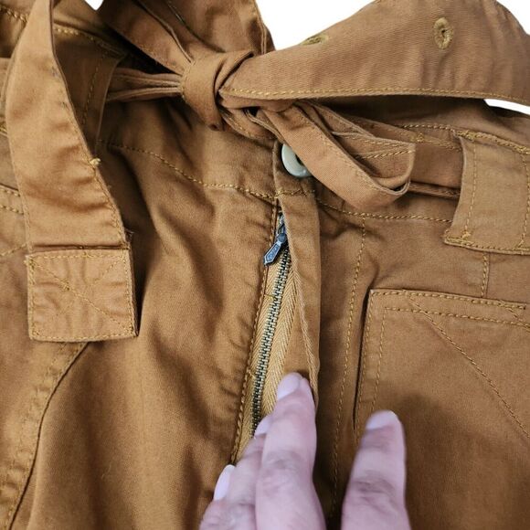 Alex Mill‎ Paperbag Pants Womens 2 Russet Brown Expedition Twill Belted Cargo - Picture 7 of 12